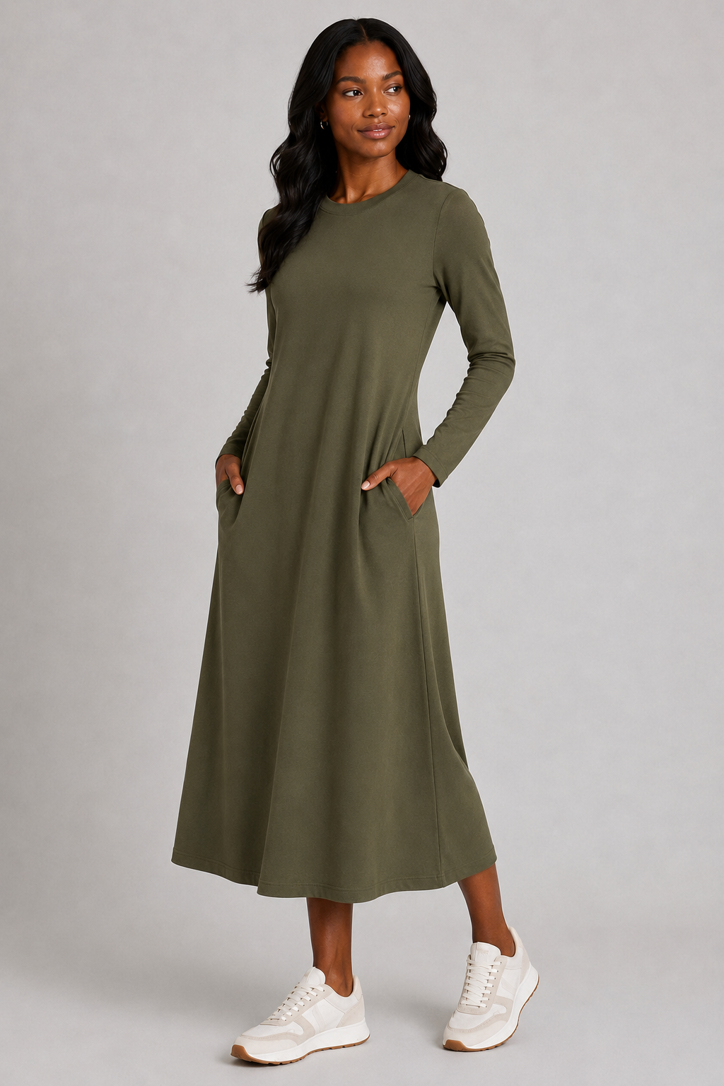 Blossom Midi A-line T-Shirt Dress