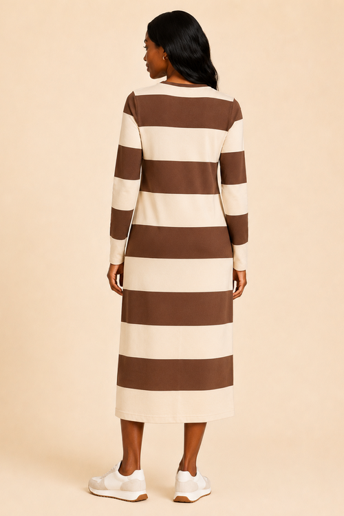 Aster Stripe Midi T-Shirt Dress